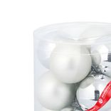 Маленькое фото 4: Набор шаров 12шт. в тубе (стекло), D4см, в асс., серебряный