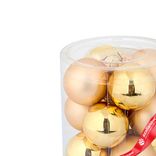 Маленькое фото 4: Набор шаров 12шт. в тубе (стекло), D3см, в асс., золотой