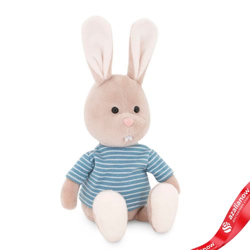Игрушка м/н «Зайчик Ушастик» в подарок, в коробке, 10х13хH35см, серый