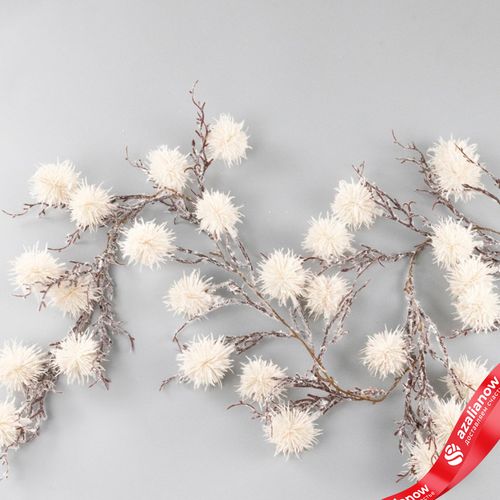 Фото 2: Гирлянда декоративная заснеженная, 105 см, белый