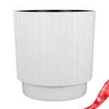 Маленькое фото 1: Кашпо со вставкой «Мика ЭКО» (пластик), D29xH30см, 5,5л, белый