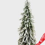 Маленькое фото 2: Ель искусственная заснеженная в кашпо, Н60х22х22см, зеленый/белый