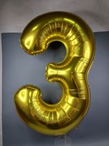 Фото флориста 1: Шар с гелием «Цифра - 3», 102 см., золото