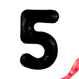 Маленькое фото 1: Шар с гелием «Цифра - 5 Slim», 102 см., черный блеск
