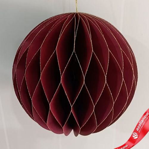 Украшение подвесное «Шар» (бумага), D15см, красный