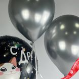 Маленькое фото 3: Композиция из 3 шаров с гелием «С ДР (котик)», вар. 2