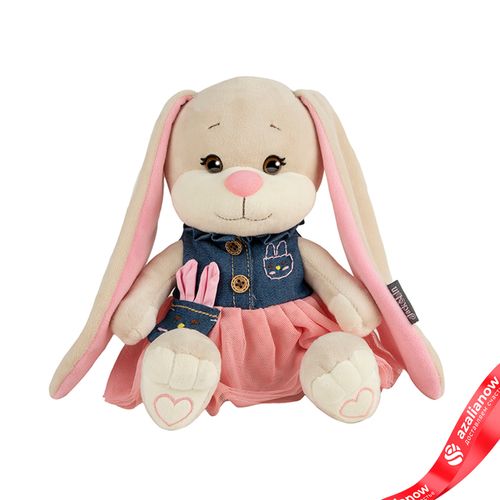 Игрушка м/н «Зайка Лин» в подар. кор., 20см, кремовый/розовый, №3