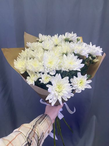 Фото флориста 1: Белые хризантемы