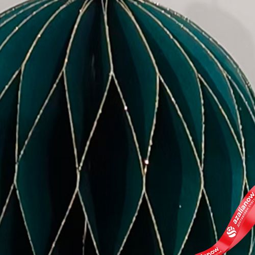 Фото 3: Украшение подвесное «Шар» (бумага), D12,5см, темно-зеленый