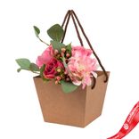 Маленькое фото 2: Коробка для букета 11,8х15,4х12,5см, натуральный