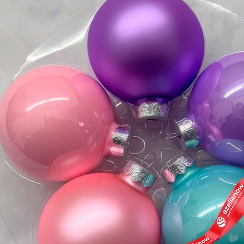 Фото 2: Набор шаров 15шт. в тубе (стекло), D6см, в асс., сиреневый/розовый/голубой