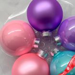 Маленькое фото 2: Набор шаров 15шт. в тубе (стекло), D6см, в асс., сиреневый/розовый/голубой