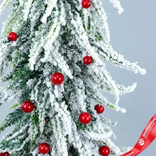 Фото 5: Ель искусств. заснеженная с шариками, Н75х15х15см, зеленый/красный