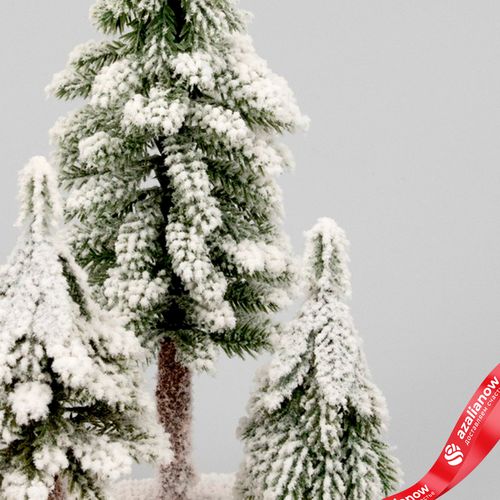 Фото 3: Елочки искусственные заснеженные на подставке, Н26х17х17см, зеленый/белый