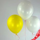 Маленькое фото 2: Композиция из 3 шаров с гелием, 30 см, белый, желтый