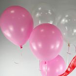 Маленькое фото 2: Композиция из 5 шаров с гелием, 30 см, ярко розовый, прозрачный