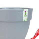 Маленькое фото 5: Кашпо со вставкой «Лори» (пластик), D17xH13,9см, 2,1л, серый