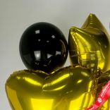 Маленькое фото 4: Композиция из 5 шаров с гелием, золотой, черный