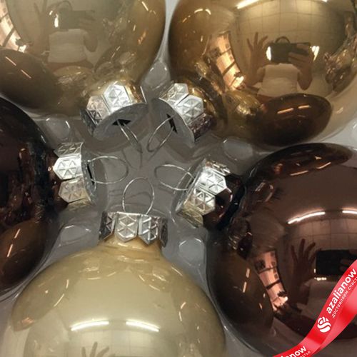 Фото 3: Набор шаров 12шт. в тубе (стекло), D3см, микс шампань/коричневый