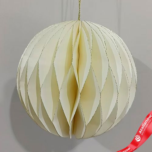 Украшение подвесное «Шар» (бумага), D10см, кремовый