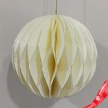 Маленькое фото 1: Украшение подвесное «Шар» (бумага), D10см, кремовый