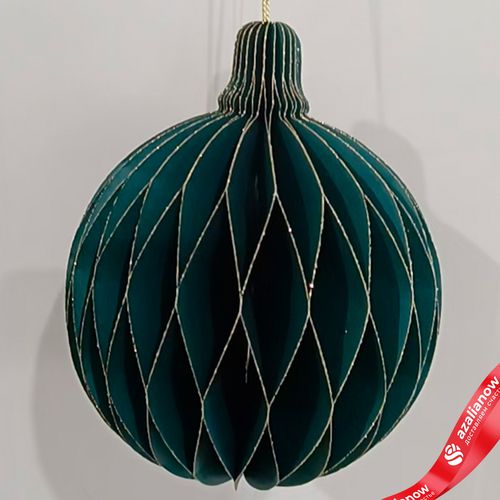 Украшение подвесное «Шар» (бумага), D12,5см, темно-зеленый