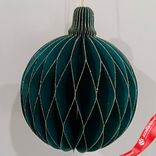 Маленькое фото 1: Украшение подвесное «Шар» (бумага), D12,5см, темно-зеленый