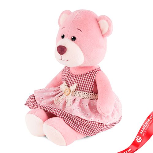 Игрушка м/н «Мишка Молли» в платье в подар. кор., 21см, розовый