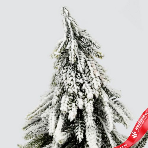 Фото 4: Ель искусственная заснеженная в кашпо, Н27х16х16см, зеленый/белый