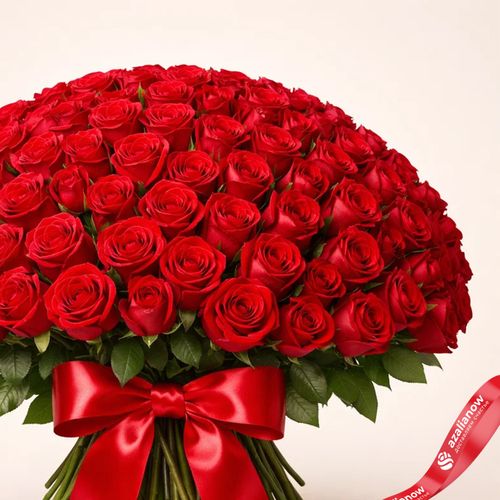 Фото 3: Букет из 201 красной розы с лентой