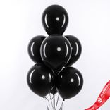 Маленькое фото 1: Композиция из 7 шаров с гелием «Пирамида», 30 см, черный