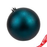 Маленькое фото 2: Украшение подвесное «Шар классический» (пластик), D15см, синий, в асс.