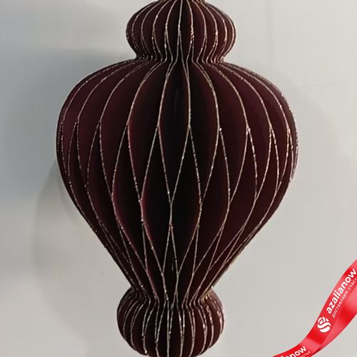 Украшение подвесное «Юла» (бумага), D9,5х15см, темно-красный