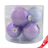 Маленькое фото 1: Набор шаров 6шт. в тубе (стекло), D8см, в асс., сиреневый, вид 1