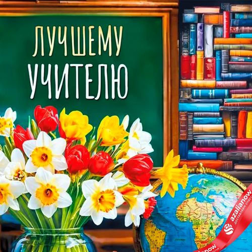 Фото 2: Открытка «Лучшему учителю (букет цветов)», 12,2×18,2 см