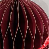 Маленькое фото 3: Украшение подвесное «Шар» (бумага), D12,5см, темно-красный