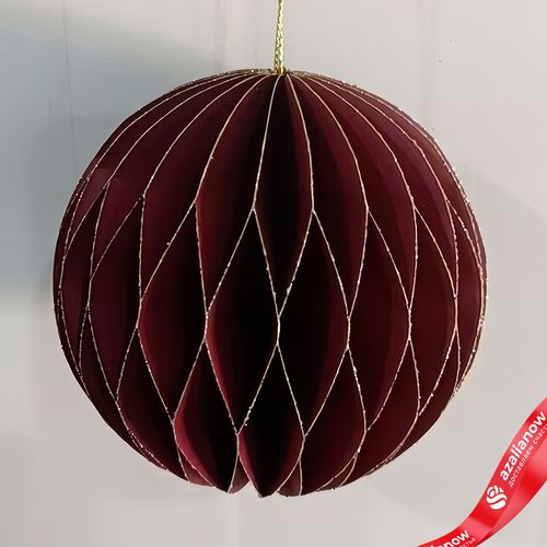 Украшение подвесное «Шар» (бумага), D10см, темно-красный