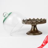 Маленькое фото 2: Блюдо на ножке с крышкой (металл/стекло), D16xH21см, серебряный