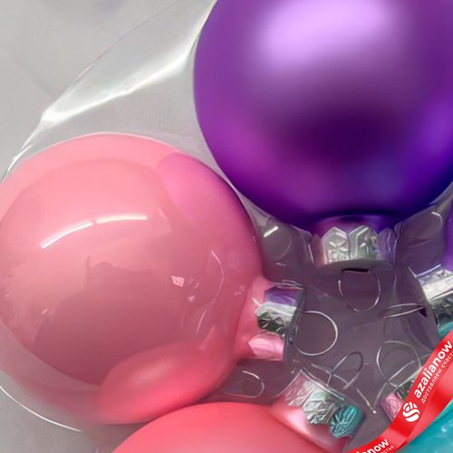 Фото 4: Набор шаров 15шт. в тубе (стекло), D6см, в асс., сиреневый/розовый/голубой