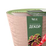 Маленькое фото 4: Кашпо со вставкой «Кашемир» (пластик), 19,5x12xH16,5см, 3л, коричневый