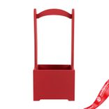 Маленькое фото 2: Корзина (дерево), 14х14х30см, бордовый