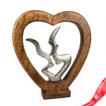 Маленькое фото 2: Сувенир «Лица» (металл/дерево), H41x39х7см, серебряный