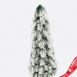 Маленькое фото 4: Ель искусственная заснеженная в кашпо, Н59х12х12см, зеленый/белый