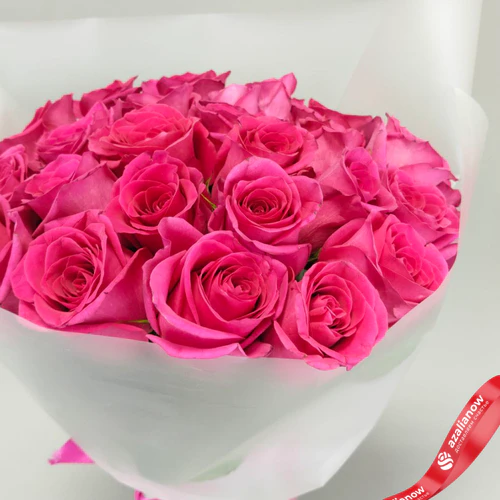 Фото 3: Букет «София» из 25 малиновых роз в матовой пленке, 50 см