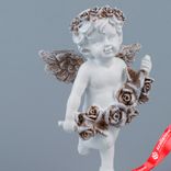 Маленькое фото 2: Сувенир «Ангел с розами» (полирезин), H11х6х4см, белый
