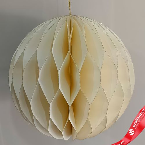 Украшение подвесное «Шар» (бумага), D15см, кремовый