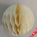 Маленькое фото 1: Украшение подвесное «Шар» (бумага), D15см, кремовый