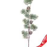 Маленькое фото 2: Ветка с шишками заснеженная, H73 см, зеленый