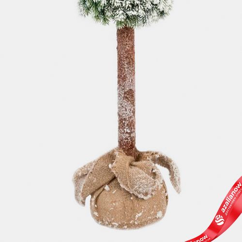 Фото 5: Ель искусственная заснеженная в кашпо, Н97х19х19см, зеленый/белый