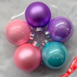 Маленькое фото 1: Набор шаров 15шт. в тубе (стекло), D6см, в асс., сиреневый/розовый/голубой